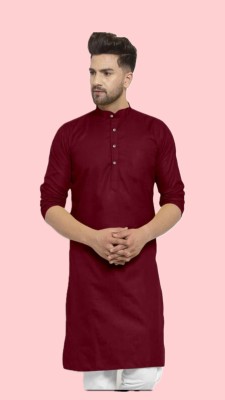 VINAARI Men Solid A-line Kurta(Maroon)