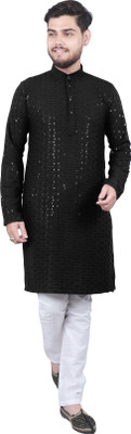 SQS Men Solid Straight Kurta(Multicolor)