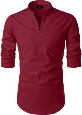 ROYAL SCOUT Men Solid Casual Maroon Shirt