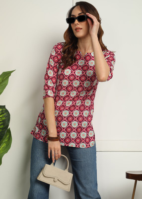 AARAGANA Women Printed Straight Kurta(Multicolor)