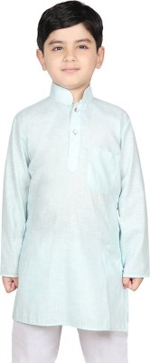 SG YUVRAJ Boys Solid Straight Kurta(Light Blue)