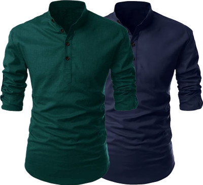 Fashion Marts Men Solid Straight Kurta(Multicolor)