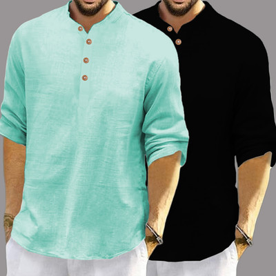 Univibe Men Solid Straight Kurta(Silver)