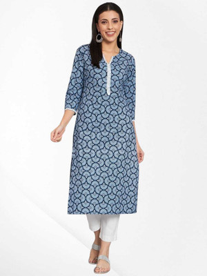 SHAHVEER CREATION Women Printed Straight Kurta(Multicolor)