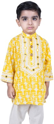 stylestorm Boys Solid A-line Kurta(Yellow)