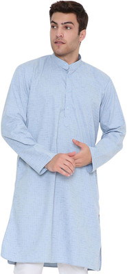 MAHARAJA Men Solid Straight Kurta(Light Blue)