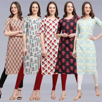 1 Stop Fashion Women Printed A-line Kurta(Multicolor)