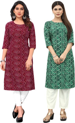 MARIDI FASHION Women Printed Straight Kurta(Multicolor)