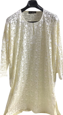 Warm Worth Women Embroidered A-line Kurta(Yellow)