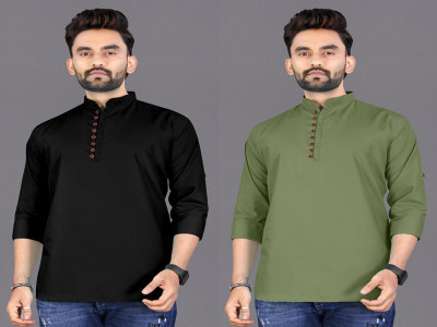 click n buy Men Solid Straight Kurta(Multicolor)