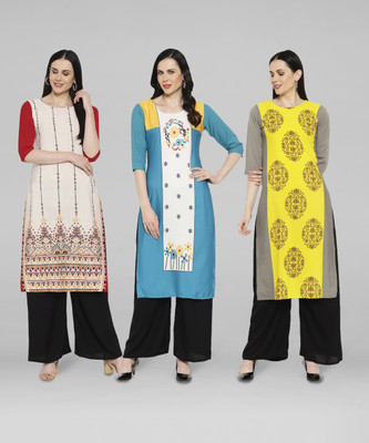 EthnicBasket Women Printed A-line Kurta(Multicolor)