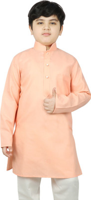 SG YUVRAJ Boys Solid Ethnic Dress Kurta(Pink)