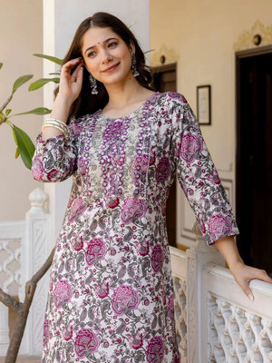 Surhi Women Printed Straight Kurta(Multicolor)