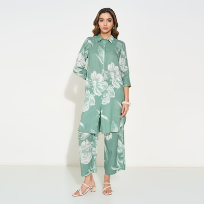 Rangmanch by Pantaloons Women Printed A-line Kurta(Green)