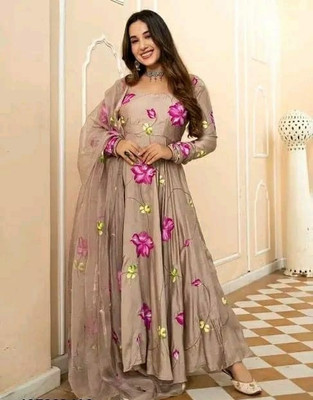 Dada Creation Women Floral Print Anarkali Kurta(Multicolor)