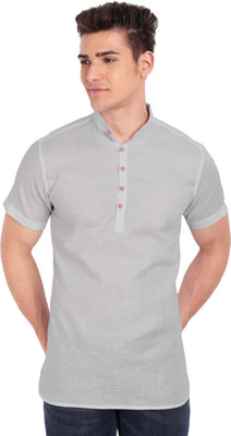 Vimal Star Men Solid A-line Kurta(Grey)