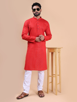 MANNYATA Men Striped Straight Kurta(Multicolor)
