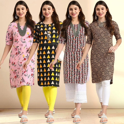 1 Stop Fashion Women Printed A-line Kurta(Multicolor)