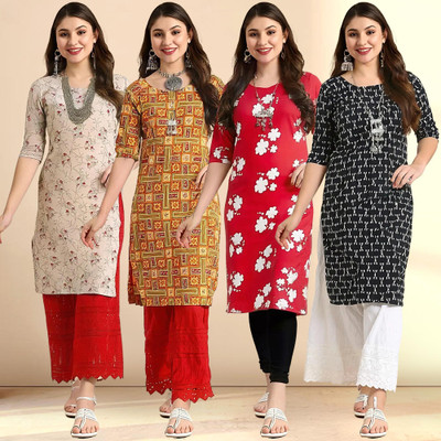 EthnicBasket Women Printed A-line Kurta(Multicolor)