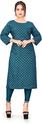 jigu and kamlesh Women Printed Ethnic Dress Kurta(Green)