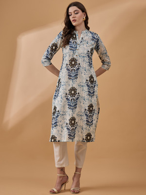 all about you Women Printed Straight Kurta(Multicolor)