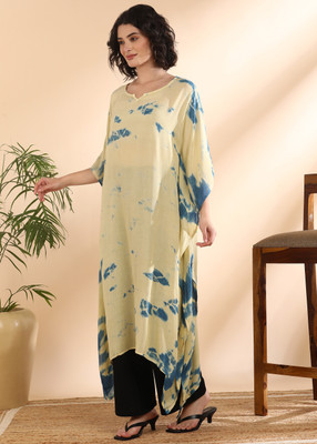 PinkTribe Self Design Crepe Women Kaftan