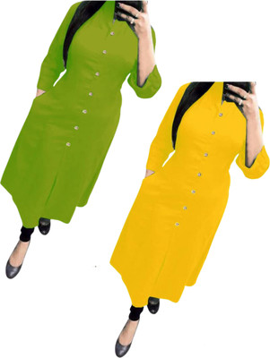 Maa Meladi Creation Women Solid A-line Kurta(Multicolor)