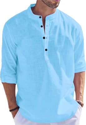 Kavyangle Creation Men Self Design Straight Kurta(Blue)