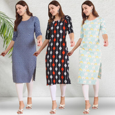 1 Stop Fashion Women Printed A-line Kurta(Multicolor)