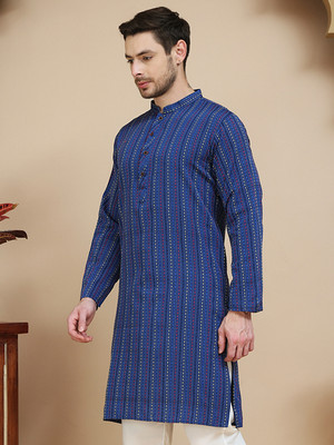 Anouk Rustic Men Woven Design Straight Kurta(Maroon)
