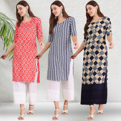 1 Stop Fashion Women Printed A-line Kurta(Multicolor)