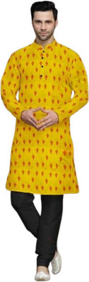 PRIDE SALES Men Solid Ethnic Dress Kurta(Yellow)