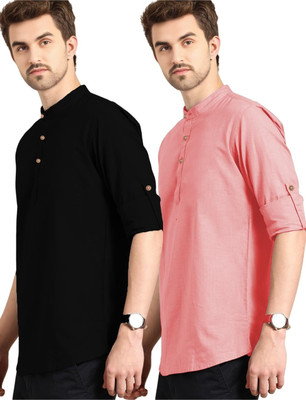 VIMASUTI Men Solid Straight Kurta(Multicolor)