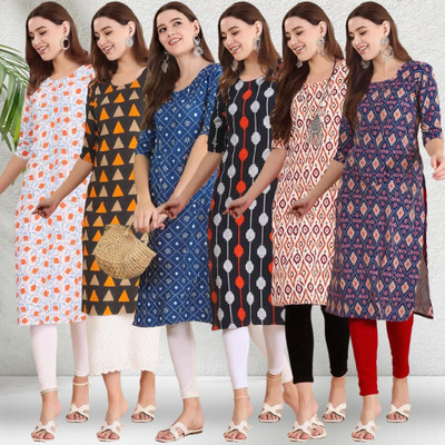 1 Stop Fashion Women Printed A-line Kurta(Multicolor)