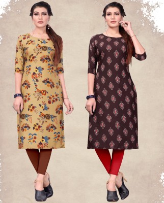 DSK STUDIO Women Printed Straight Kurta(Multicolor)