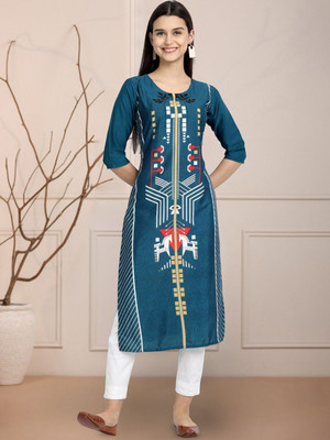 Moda Rapido Men Printed Straight Kurta(Multicolor)