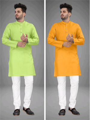 TRUST OUS Men Solid Straight Kurta(Multicolor)
