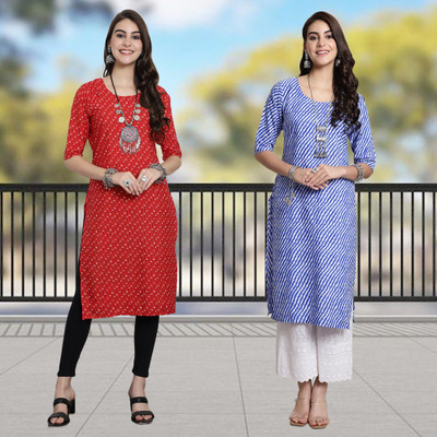 Moda Rapido Women Printed A-line Kurta(Multicolor)