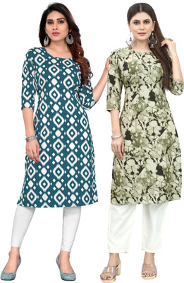 HouseOfCommon Women Printed Straight Kurta(Multicolor)
