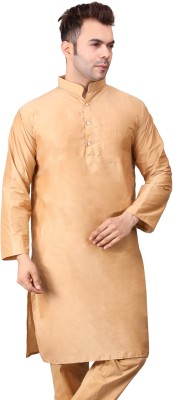 ADARNIYA Men Solid Straight Kurta(Gold)