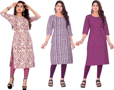 Dhruti Vaste Women Printed A-line Kurta(Multicolor)