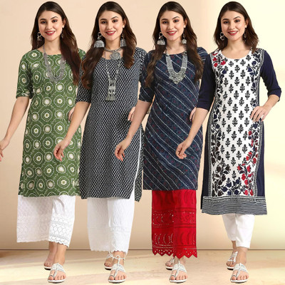 1 Stop Fashion Women Printed A-line Kurta(Multicolor)