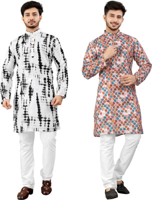 DHASU TRENDZ Men Printed Straight Kurta(Multicolor)