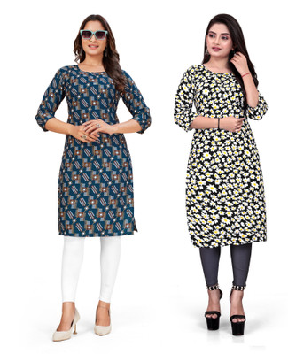dharmanandan creation Women Printed A-line Kurta(Multicolor)