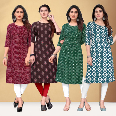 Hiral Women Printed Straight Kurta(Multicolor)