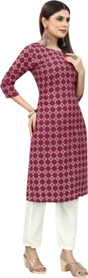 MARIDI FASHION Women Self Design Straight Kurta(Maroon)
