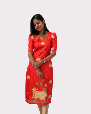 GELAI ENTERPRISE Women Floral Print A-line Kurta(Red)