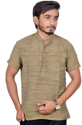 Samolia Men Solid A-line Kurta(Light Green)