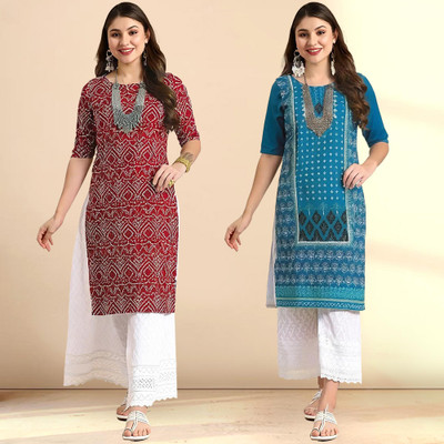 EthnicBasket Women Printed A-line Kurta(Multicolor)