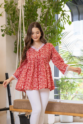 HouseOfCommon Women Printed Anarkali Kurta(Multicolor)